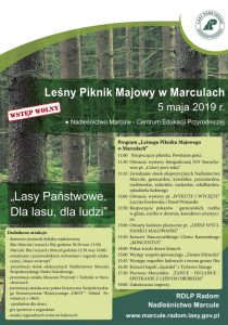 Plakat Leśnego Pikniku Majowego w Marculach