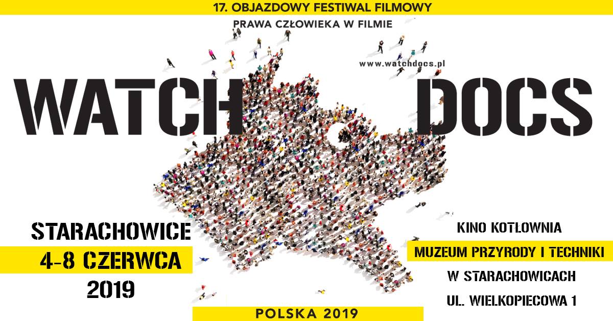 Plakat festiwalu filmowego Watch Docs