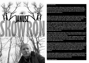 plakat informacyjny na temat autora prac malarskich Janusza Skowrona
