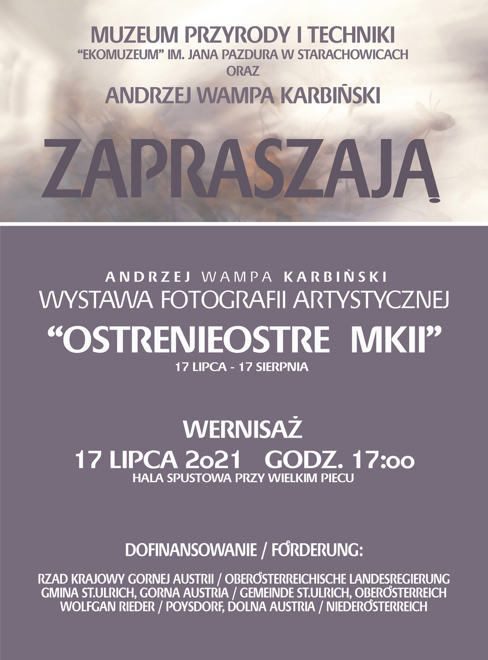 plakat informujący o wystawie Andzrzeja Karbińskiego